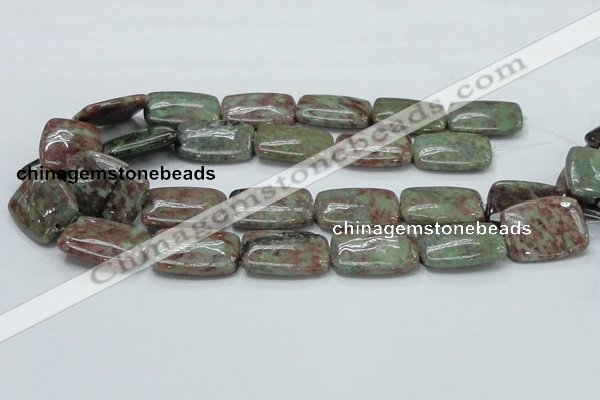 CGA64 15.5 inches 20*30mm rectangle red green garnet gemstone beads