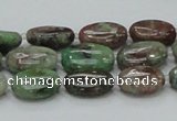 CGA65 15.5 inches 10*14mm oval red green garnet gemstone beads