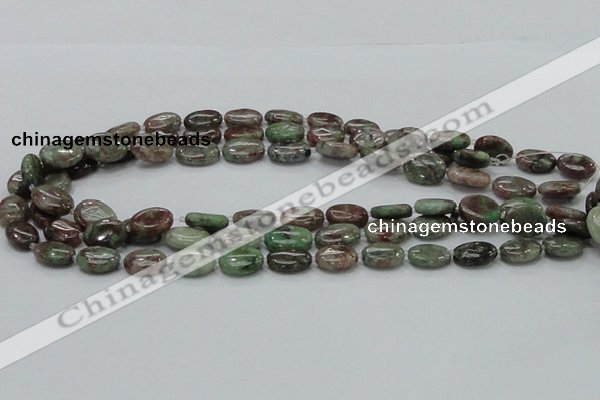 CGA65 15.5 inches 10*14mm oval red green garnet gemstone beads