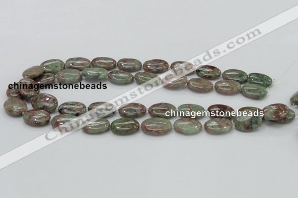 CGA66 15.5 inches 15*20mm oval red green garnet gemstone beads