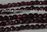 CGA660 15.5 inches 3mm faceted round red garnet beads wholesale