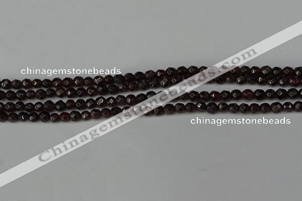 CGA661 15.5 inches 4mm faceted round red garnet beads wholesale