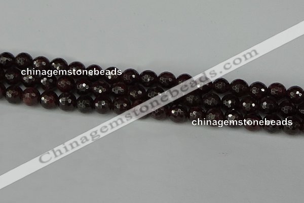 CGA663 15.5 inches 8mm faceted round red garnet beads wholesale