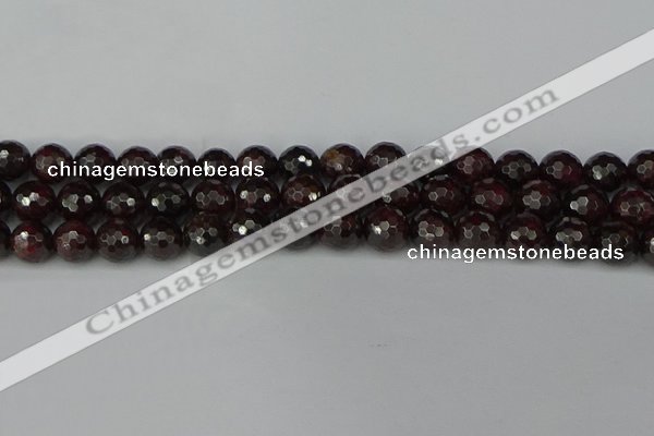 CGA664 15.5 inches 10mm faceted round red garnet beads wholesale