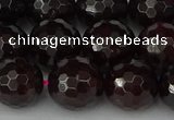 CGA665 15.5 inches 12mm faceted round red garnet beads wholesale