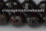 CGA666 15.5 inches 14mm faceted round red garnet beads wholesale