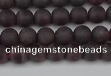 CGA671 15.5 inches 6mm round matte red garnet beads wholesale