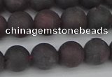 CGA672 15.5 inches 8mm round matte red garnet beads wholesale