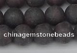 CGA673 15.5 inches 10mm round matte red garnet beads wholesale