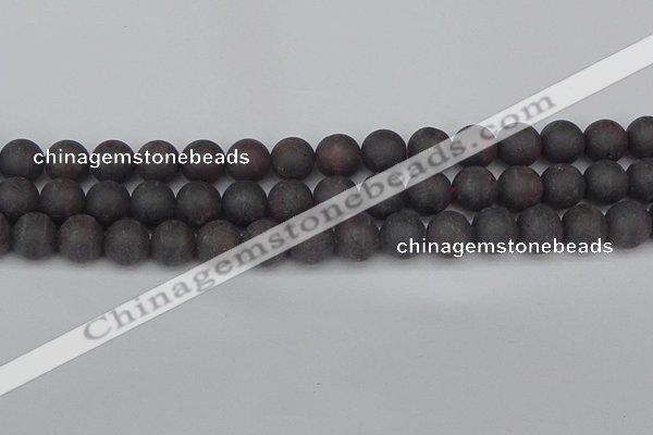 CGA673 15.5 inches 10mm round matte red garnet beads wholesale