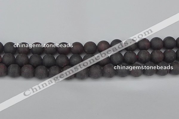 CGA674 15.5 inches 12mm round matte red garnet beads wholesale