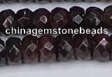 CGA679 15.5 inches 5*9mm faceted rondelle red garnet beads