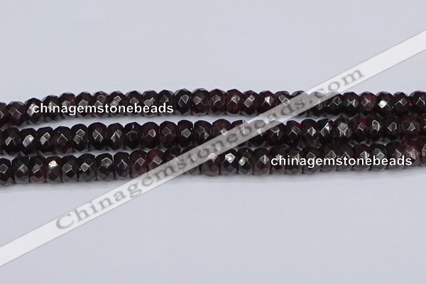 CGA679 15.5 inches 5*9mm faceted rondelle red garnet beads