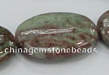 CGA68 15.5 inches 30*40mm oval red green garnet gemstone beads