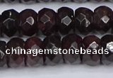 CGA680 15.5 inches 6*11mm faceted rondelle red garnet beads