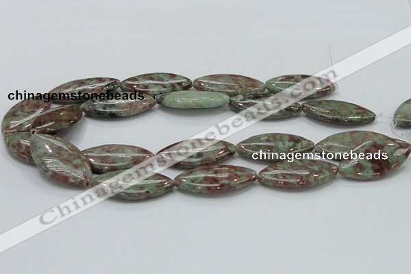 CGA70 15.5 inches 20*40mm horse eye red green garnet gemstone beads