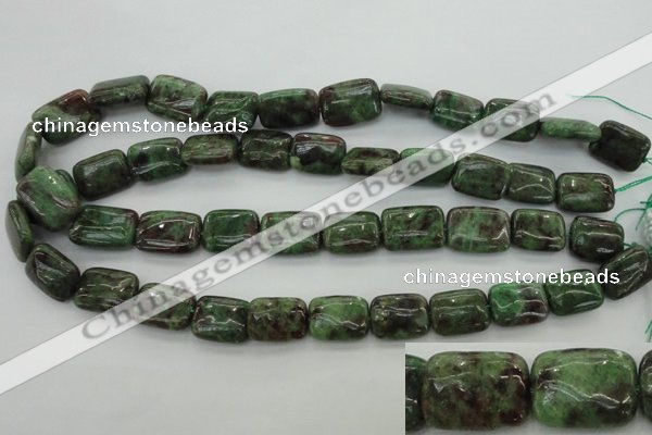 CGA75 15.5 inches 12*16mm rectangle red green garnet gemstone beads