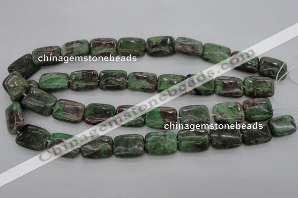 CGA77 15.5 inches 15*20mm rectangle red green garnet gemstone beads