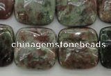 CGA81 15.5 inches 20*20mm square red green garnet gemstone beads