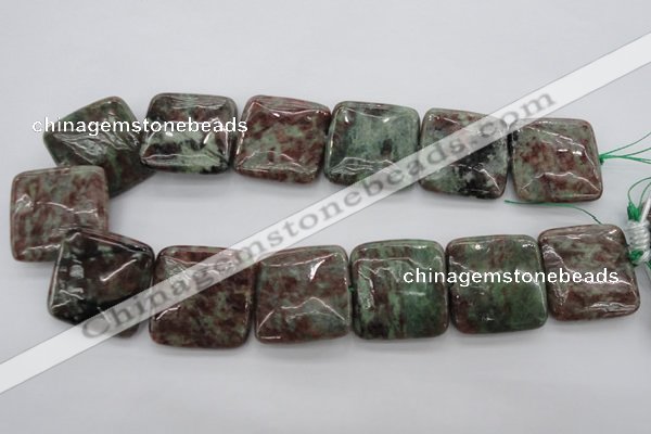 CGA83 15.5 inches 30*30mm square red green garnet gemstone beads
