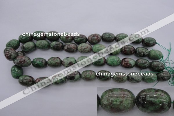 CGA85 15.5 inches 13*18mm egg-shaped red green garnet gemstone beads