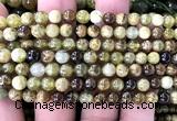 CGA866 15 inches 6mm round green garnet gemstone beads