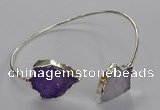 CGB1009 15*20mm - 18*25mm arrowhead druzy agate bangles wholesale