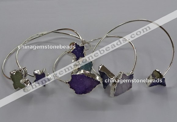 CGB1026 10*12mm - 18*25mm freeform druzy agate bangles