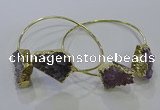 CGB1028 15*20mm - 20*25mm freeform druzy amethyst bangles