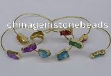 CGB1038 8*18mm - 10*20mm freeform druzy agate bangles