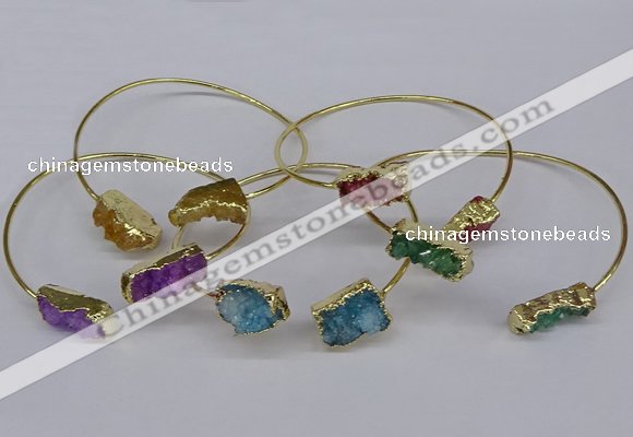 CGB1038 8*18mm - 10*20mm freeform druzy agate bangles