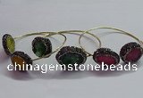 CGB1507 18*25mm - 20*28mm freeform druzy agate bangles wholesale