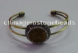 CGB1512 25mm coin plated druzy agate bangles wholesale