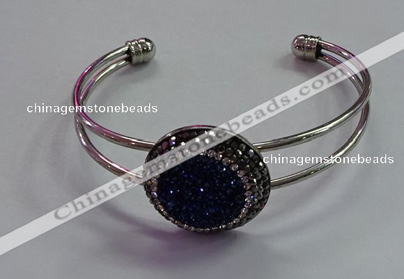 CGB1514 25mm coin plated druzy agate bangles wholesale