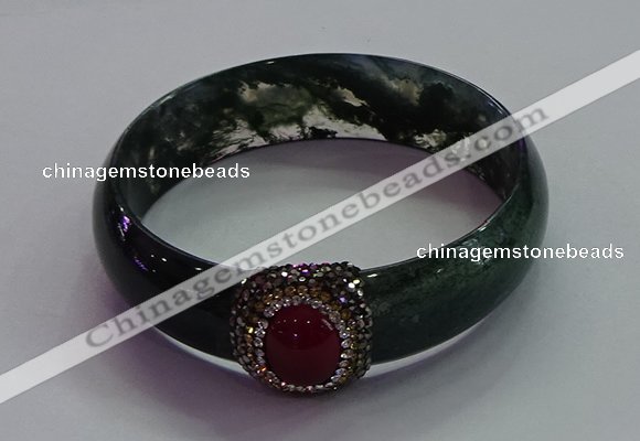 CGB1524 Outer diameter 65mm fashion moss agate & chalcedony bangles