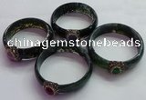 CGB1529 Outer diameter 65mm fashion moss agate & chalcedony bangles