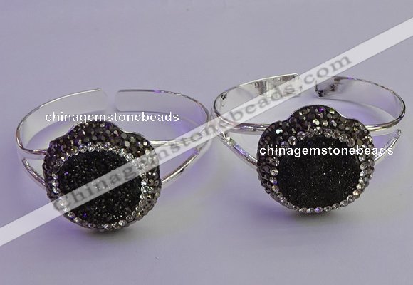 CGB2012 30mm flower druzy agate gemstone bangles wholesale