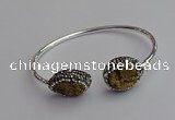 CGB2022 16*20mm freeform plated druzy agate bangles wholesale