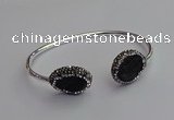 CGB2023 16*20mm freeform plated druzy agate bangles wholesale