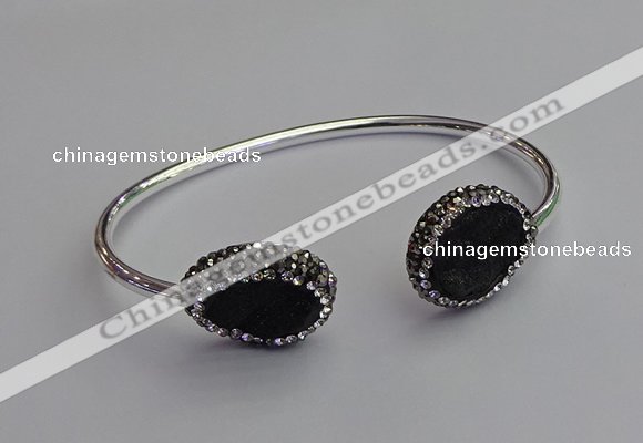 CGB2023 16*20mm freeform plated druzy agate bangles wholesale