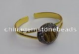 CGB2029 25mm coin plated druzy agate bangles wholesale