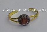 CGB2030 25mm coin plated druzy agate bangles wholesale