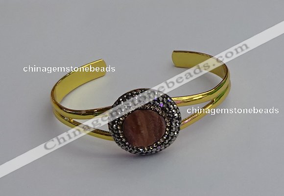 CGB2030 25mm coin plated druzy agate bangles wholesale