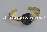 CGB2031 25mm coin plated druzy agate bangles wholesale