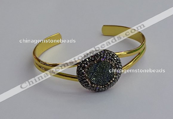 CGB2031 25mm coin plated druzy agate bangles wholesale