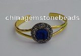 CGB2033 25mm coin plated druzy agate bangles wholesale