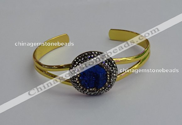 CGB2033 25mm coin plated druzy agate bangles wholesale