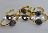 CGB2035 25mm coin plated druzy agate bangles wholesale