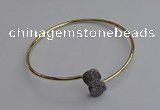CGB2040 10mm coin plated druzy agate gemstone bangles wholesale