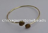 CGB2041 10mm coin plated druzy agate gemstone bangles wholesale